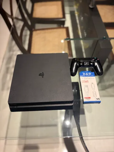 PlayStation 4 Slim 500GB + Controle + Cabo Novo