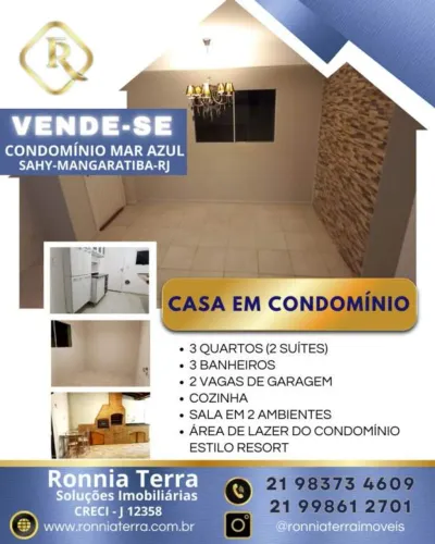 Casa em condomínio com 3 Quartos - Sahy- Mangaratiba-RJ