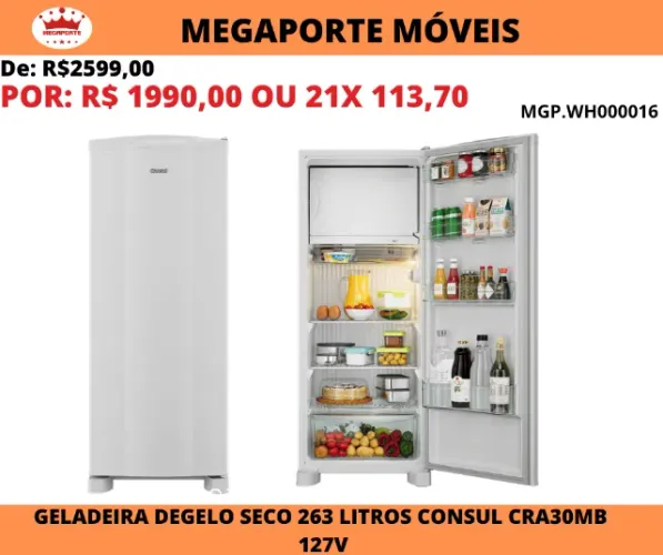 Geladeira Degelo Seco  263L Consul CRA30MB 127V