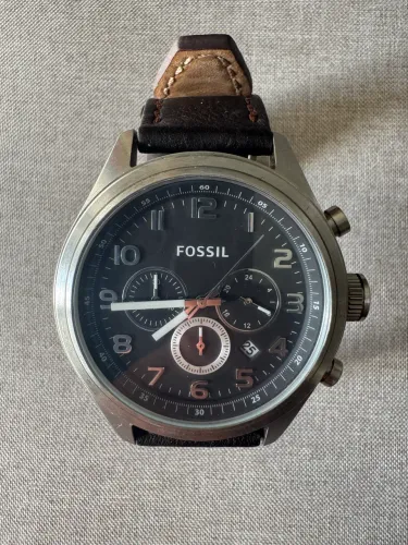 Relógio Fóssil Masculino Pulseira Couro Marrom 