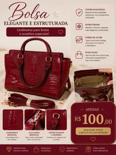 Bolsa de mão vermelha