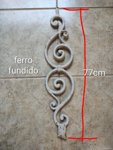 Grade ferro fundido, varanda, escada 77x17cm