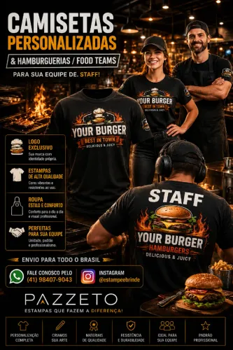 Camisetas Profissionais para seu Restaurante ou Lanchonete