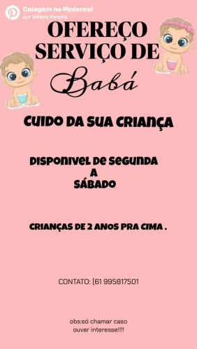 Ofereço serviços de babá