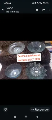 Centro ou saladeira de Vidro 4.5 LT grande