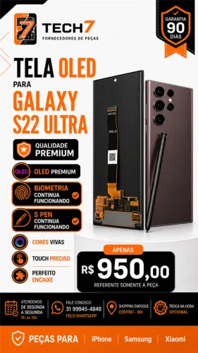 Tela OLED de reposição para Galaxy S22 Ultra