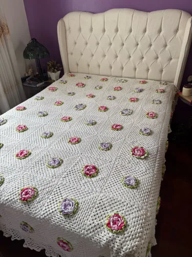 Coucha de crochê feita com muito carinho pela minha tia Edna