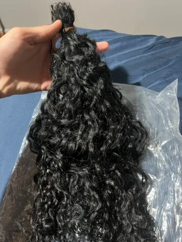 Cabelo humano ondulado (preto)