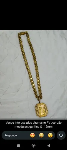 Cordão moeda antiga