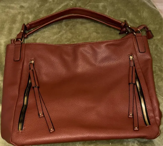 Bolsa de couro marrom, grande, nova, da Renner