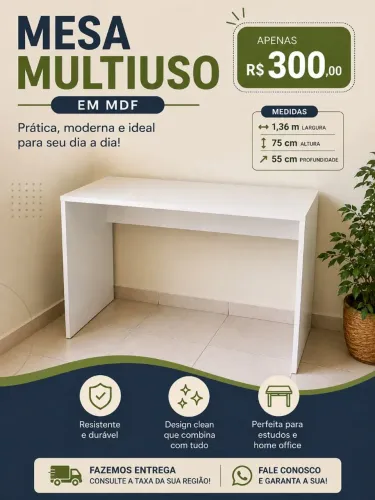 Mesa multiuso de Mdf.Fazemos entrega com taxa