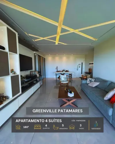 APARTAMENTO NASCENTE 180m² 4 SUÍTES GABINETE VARANDA GOURMET 3 VAGAS INFRA VENDE GREENVILL