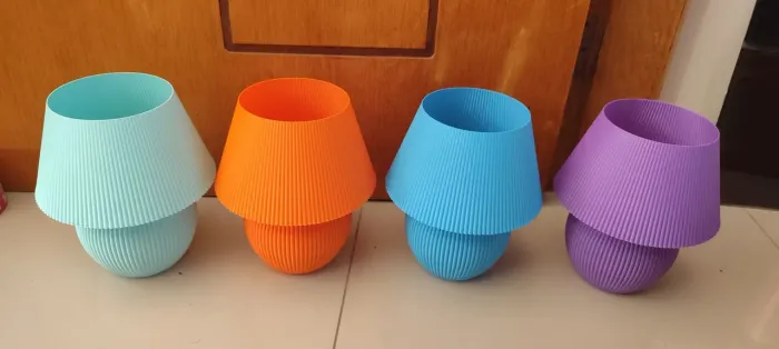 Abajur decorativo 3d várias cores 