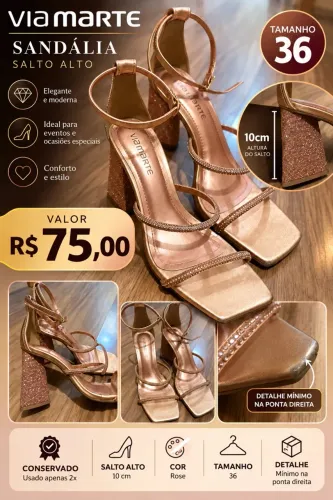 Sandália salto alto