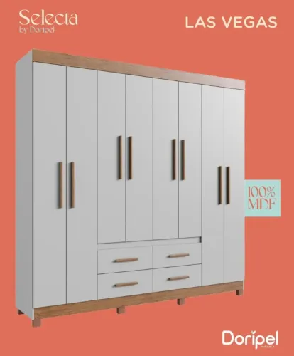 Guarda roupa Las Vegas 100% MDF