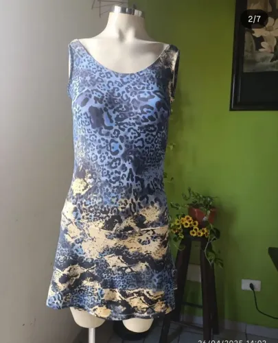 Vestido shorts - ALX FITNESS - Estampa de onça - Tam M.