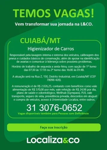 Higienizador de Carros Cuiabá