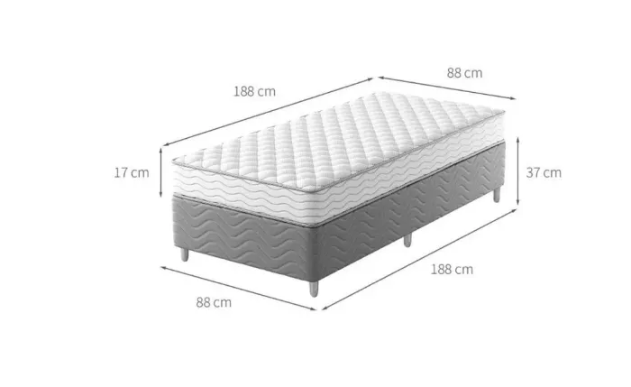 Cama box solteiro colchão D28