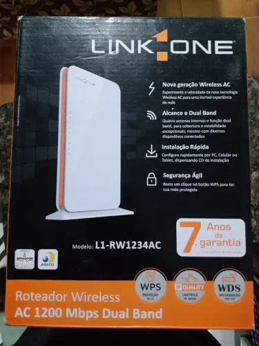 Roteador Dual Band AC1200 Link One - Perfeito Estado (2.4GHz e 5GHz)