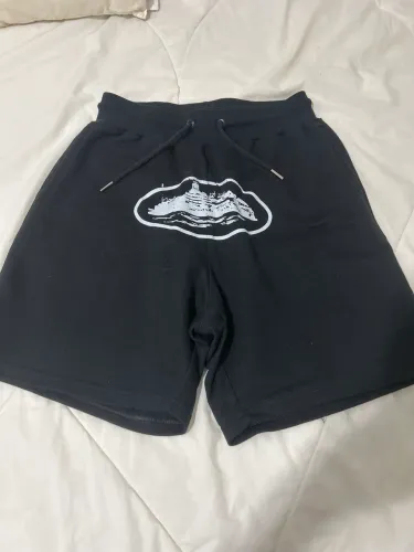 Shorts Corteiz Preto Tecido Moletom