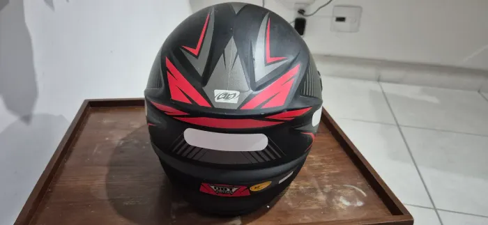 Capacete Pro Tork R8 Preto Fosco/Vermelho (Com Viseira Fumê)