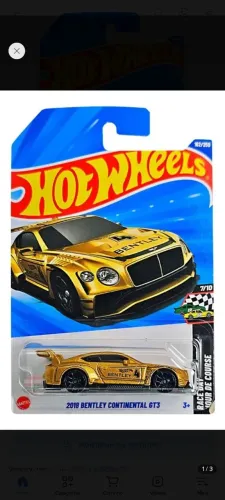 Hotwheels 2019 Bentley GT3 dourado