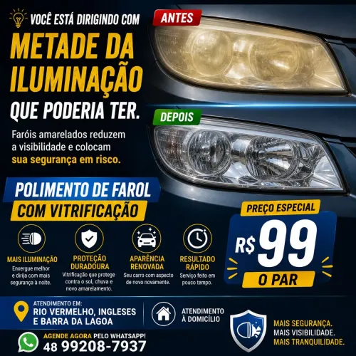 Polimento de Farol com Vitrificação! VAMOS ATÉ VOCÊ!