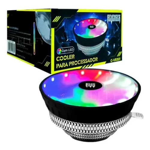Cooler Universal Revenger G-VR301 LED Silencioso Intel e AMD AM4 AM5 LGA1700 pode retirar 