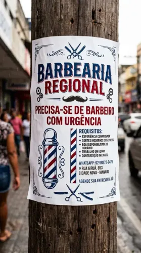 Vaga de trabalho em barbearia 