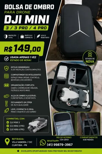 Bolsa de Ombro para DJI Mini 3 / Mini 3 Pro / Mini 4 Pro - Estado de Nova!