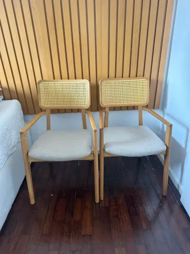 Par de Poltronas Abra Casa Lalá - Madeira Tauari e Palha Natural | Excelente Oportunidade