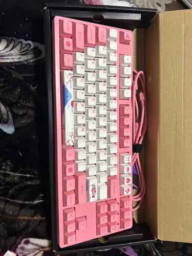 Teclado Gamer Mecânico Akko 3087 V2 World Tour Tokyo, ANSI, Switch Akko Pink