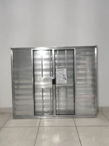 JANELA DE QUARTO VENEZIANA 6 FOLHAS COM GRADE - 1,00 x 1,20 - BRILHANTE