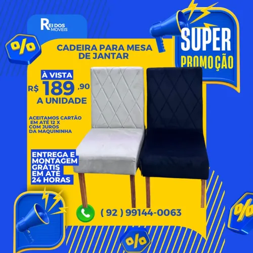 Cadeira para mesa de jantar com pés de madeira