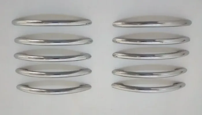 Kit com 10 Alças Puxadores Aço Cromado para Armários Gavetas Prata 134mm
