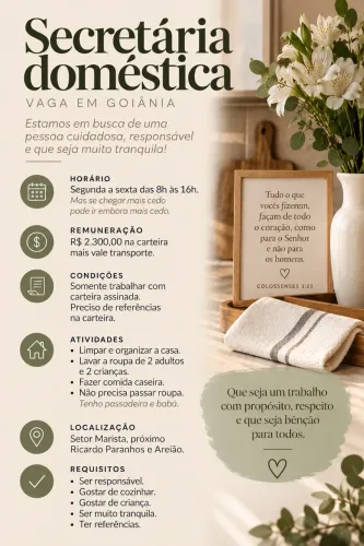 Trabalho Secretaria do Lar