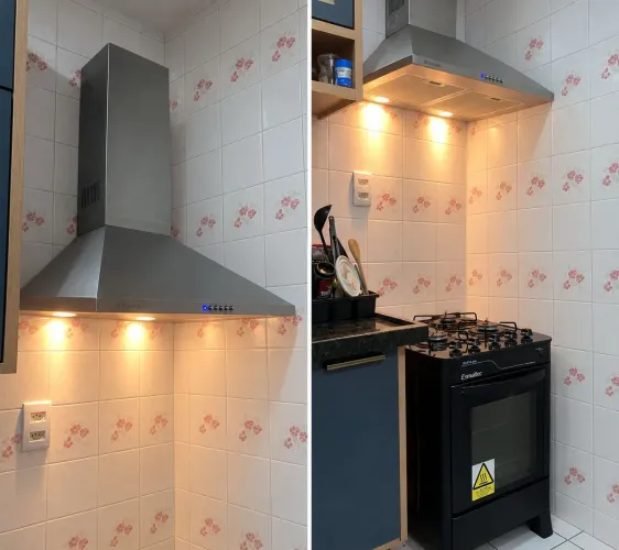Coifa Eletrolux e Fogão Esmaltec 4 bocas