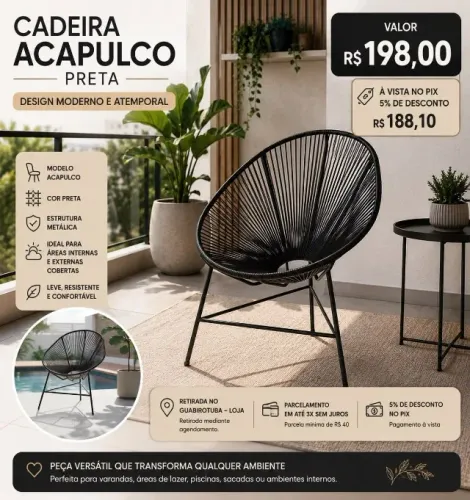 CADEIRA ACAPULCO PRETA