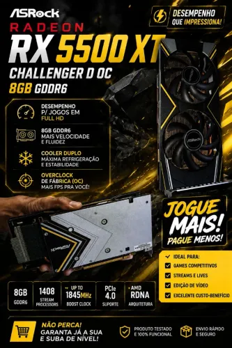 Placa de vídeo as rock Challenger XT 5500 OC 8GB