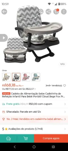 Cadeira de alimentação + grade de proteção para cama bebê 