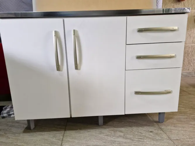 Pia de inox para cozinha com gabinete