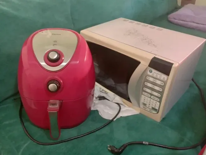 Kit Micro-ondas (C/ Defeito / P/ Conserto ou Peças)+Air Fryer (Funcionando) - Campo Grande