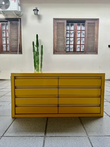 Móvel/Aparador MDF Grosso Amarelo 90x50x30cm - Robusto e Resistente