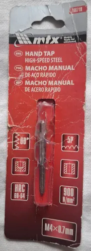 Macho 0,7mm de aço rápido, marca mtx, seminovo, usado uma vez.