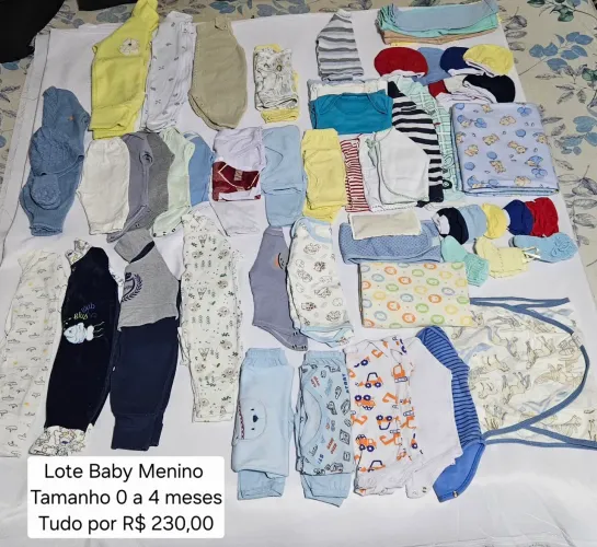 Lote infantil Menino 0 a 4 meses