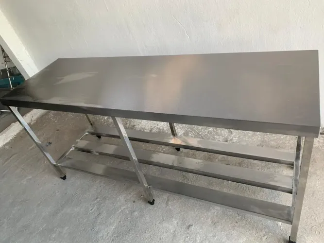 Bancada de inox 1.87×60 pronta entrega diretamente da fábrica