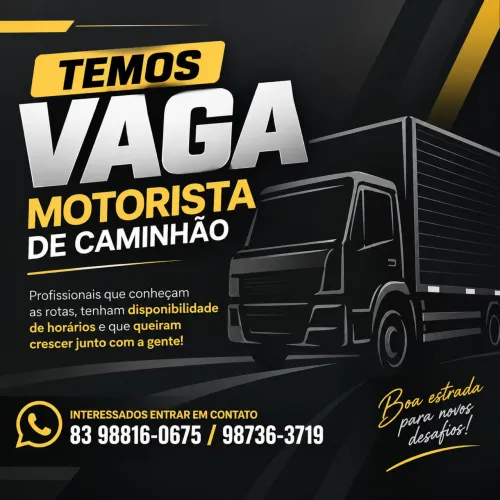 Vaga: motorista de caminhão