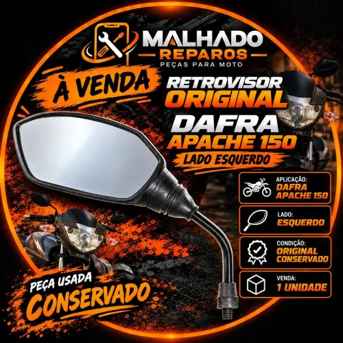 Retrovisor esquerdo original Dafra Apache 150