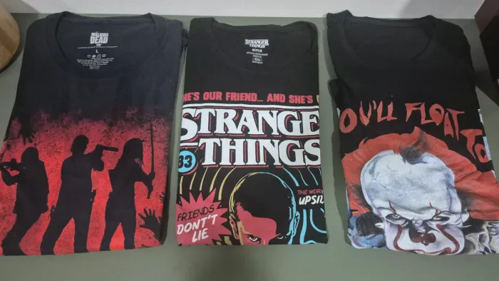 Kit Camisas Stranger Things, The Walking Dead, It
