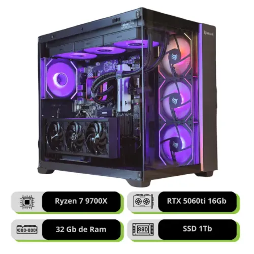Pc Gamer Avançado Ryzen 9700X + Rtx 5060 ti 16gb  - Produto novo (Loja Física)